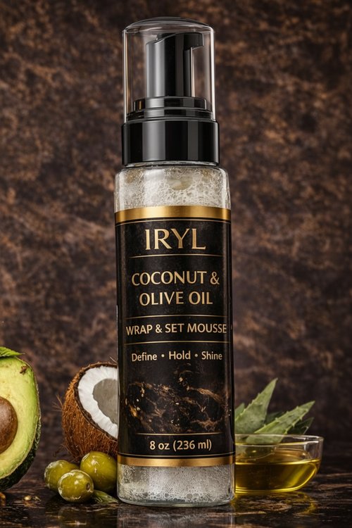 Coconut and olive oil, moisture mousse
